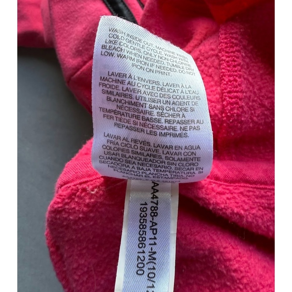 Adidas Youth Girls Crooped Hoodie M (10/12) Pink Logo 3 Stripe Pullover Pockets - Picture 12 of 14
